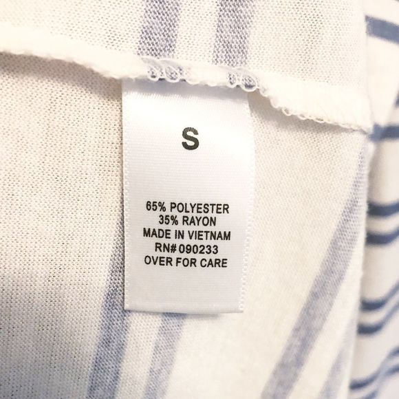 Kirra Cutout Back Striped Shirt Blue White Small - Picture 6 of 6